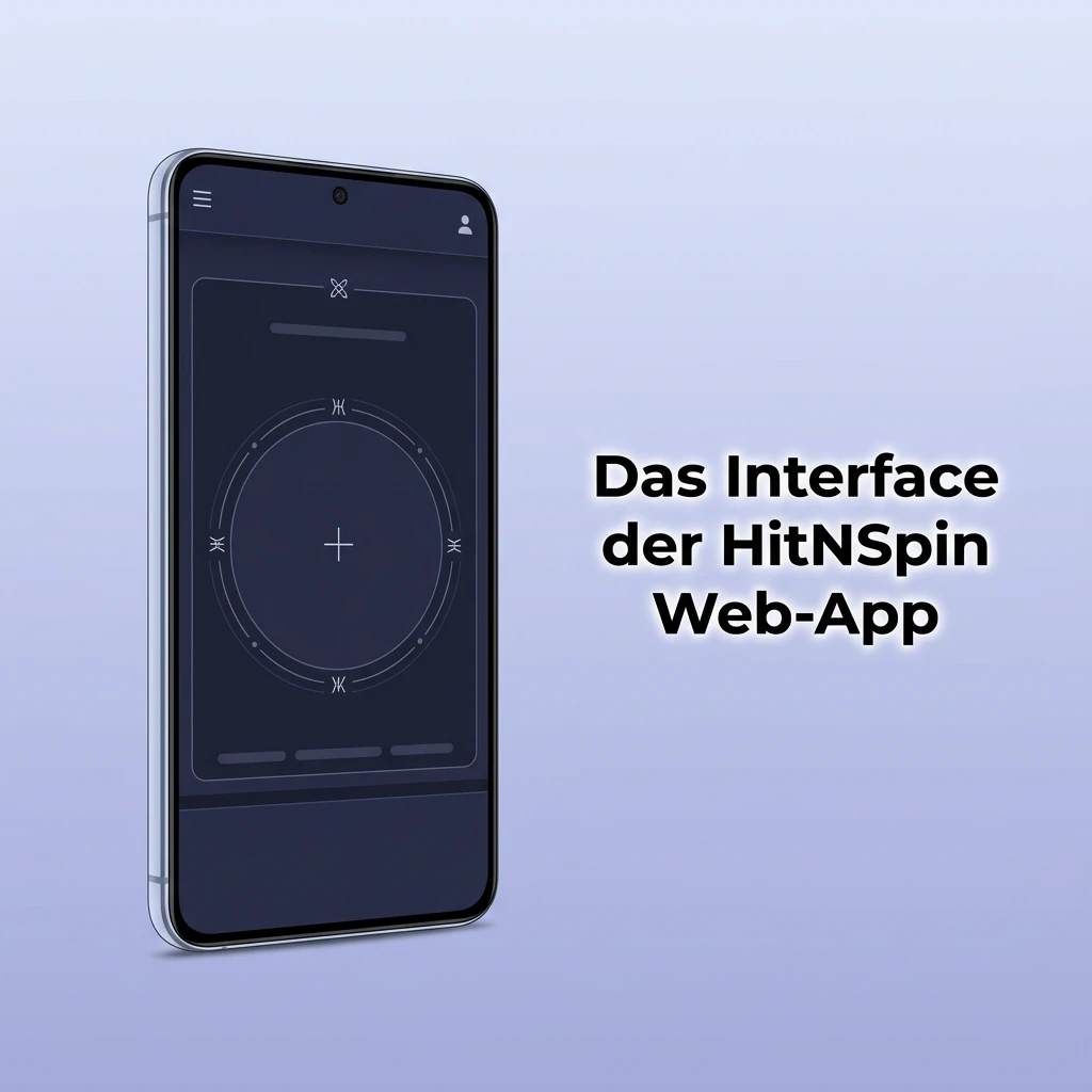 HitNSpin Web-App Interface mit mobiler Navigation, Spielkategorien und Kontofunktionen auf strukturiertem Layout
