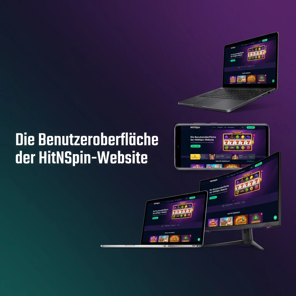 HitNSpin Website-Oberfläche mit Navigationsleiste für Sportwetten, Live-Casino, Esports und Aktionen