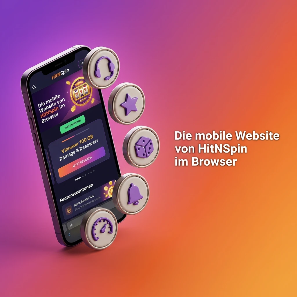 HitNSpin mobile Website im Smartphone-Browser – kein Download, voller Funktionsumfang verfügbar
