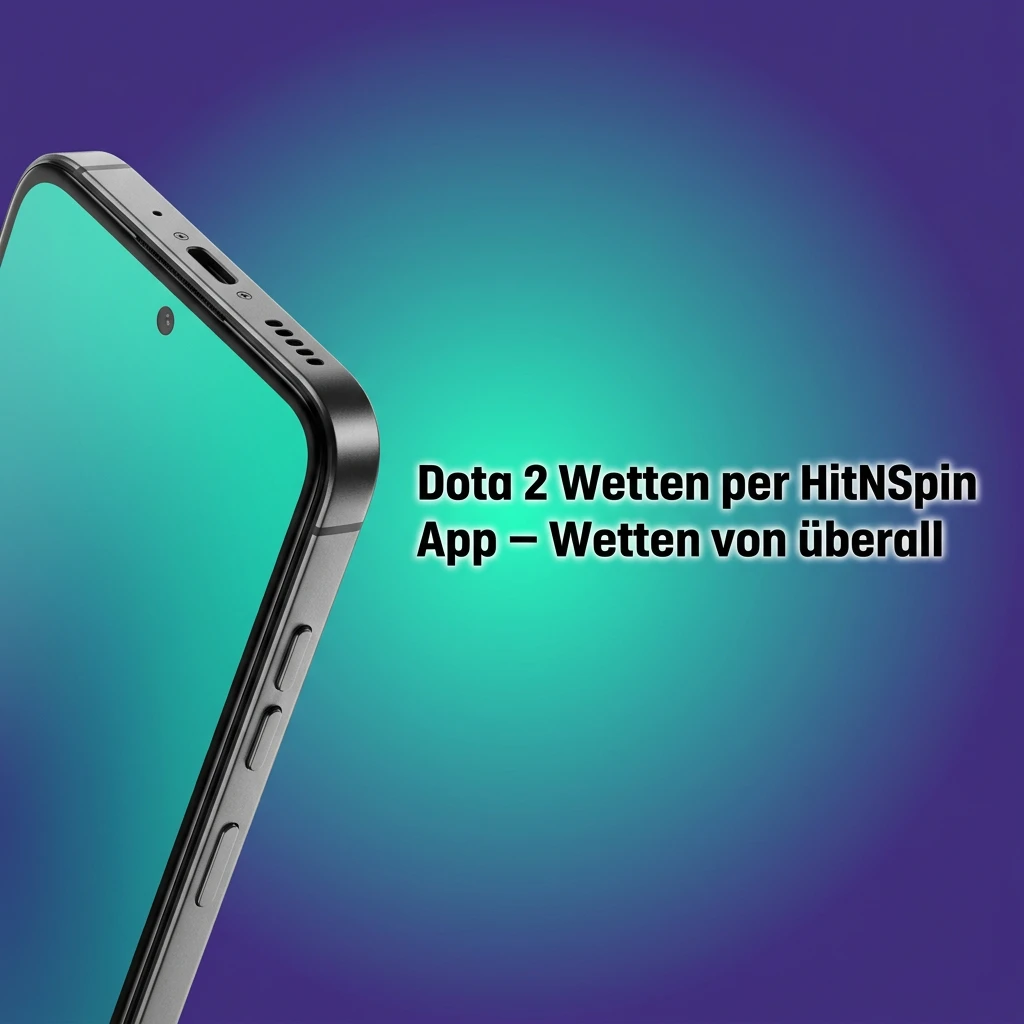 HitNSpin mobile app showing Dota 2 esports betting interface on smartphone screen