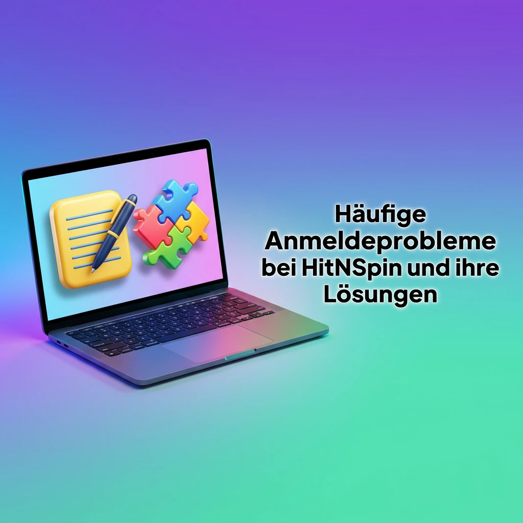Table listing common HitNSpin login issues like wrong password, blocked account, and their solutions in German.