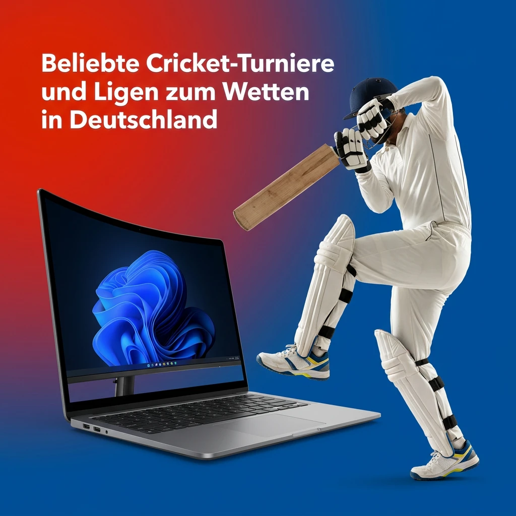 Cricket betting tournaments including ICC World Cup, T20, The Ashes, and IPL available on HitNSpin for German players.