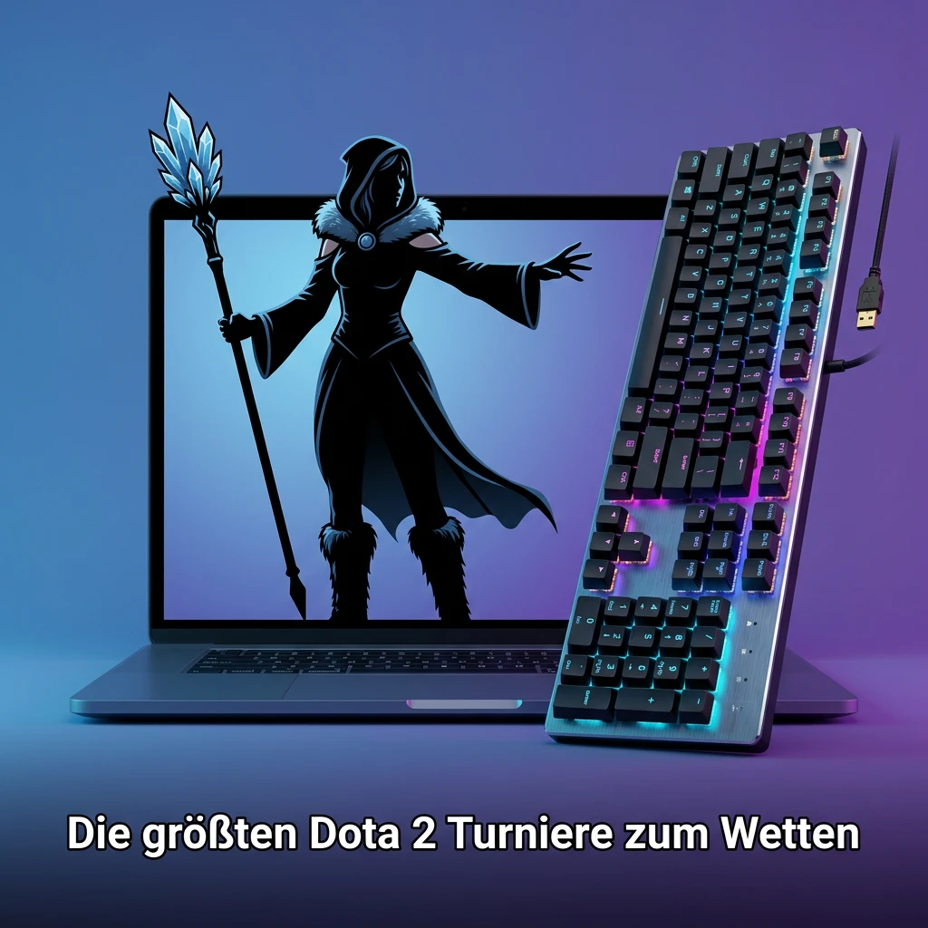 Dota 2 tournament logos including The International, ESL, PGL Major, and BLAST on a dark esports background