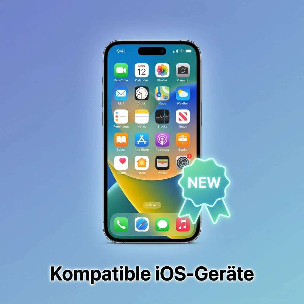 Compatible iOS devices list showing iPhones X through 15 series and iPads 7th gen and newer supported by the app