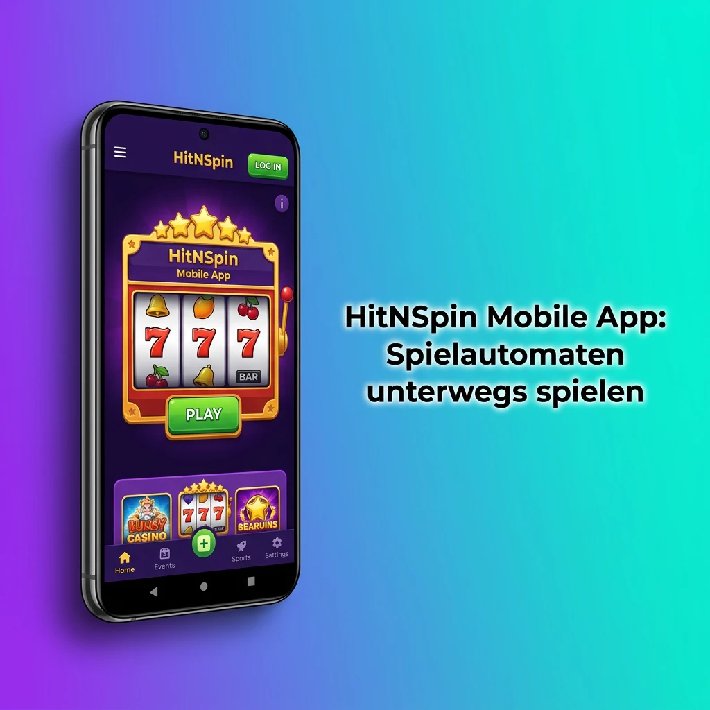 HitNSpin mobile app on smartphone showing slot machine games with touch-optimized navigation interface