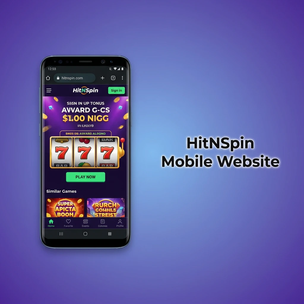 HitNSpin mobile website on smartphone browser showing sports betting and casino games, no download needed