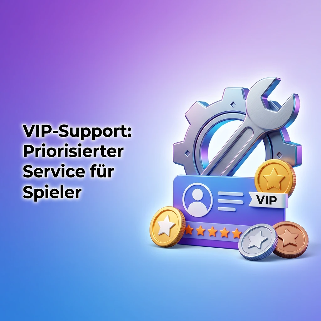 VIP support service for loyal players offering priority assistance, dedicated manager, fast withdrawals, and 24/7 availability in German and English.