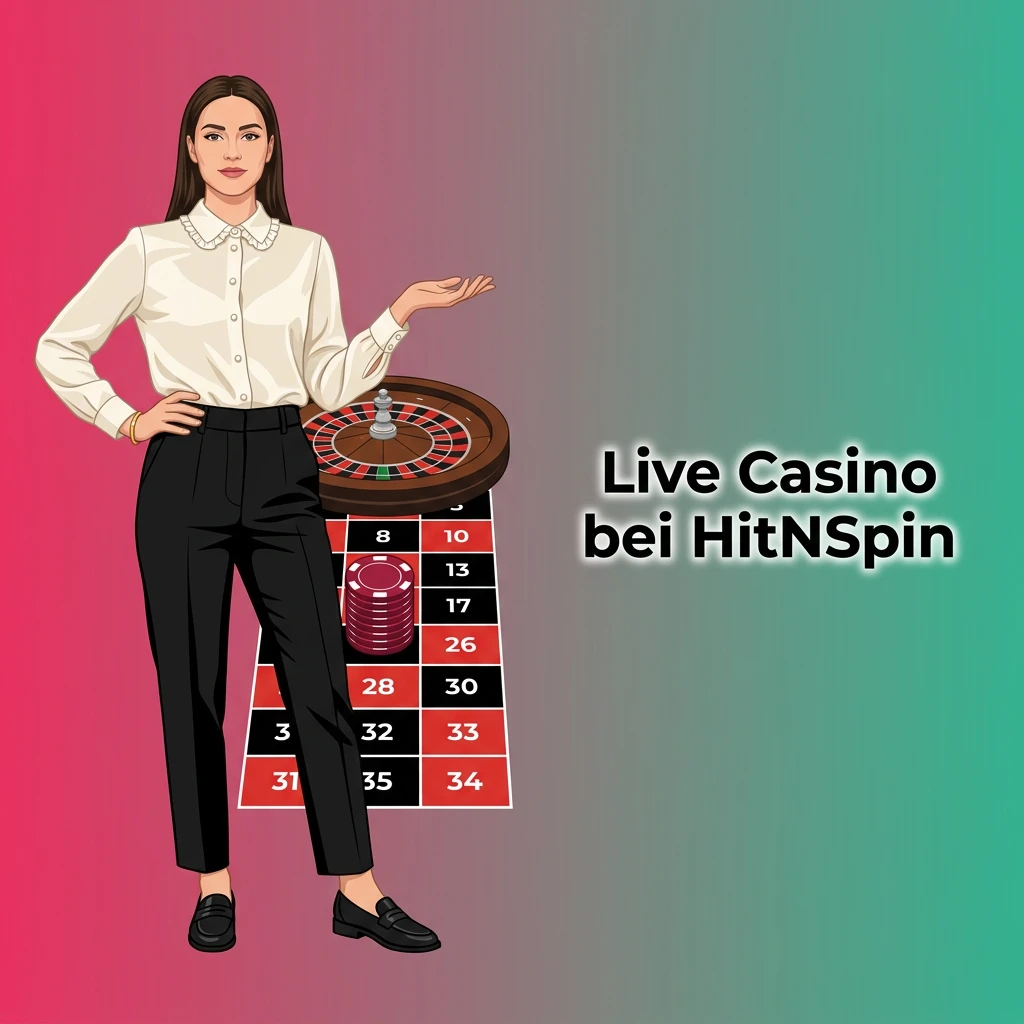 Live casino table with real dealer streaming video, showing roulette, blackjack, and game shows at HitNSpin