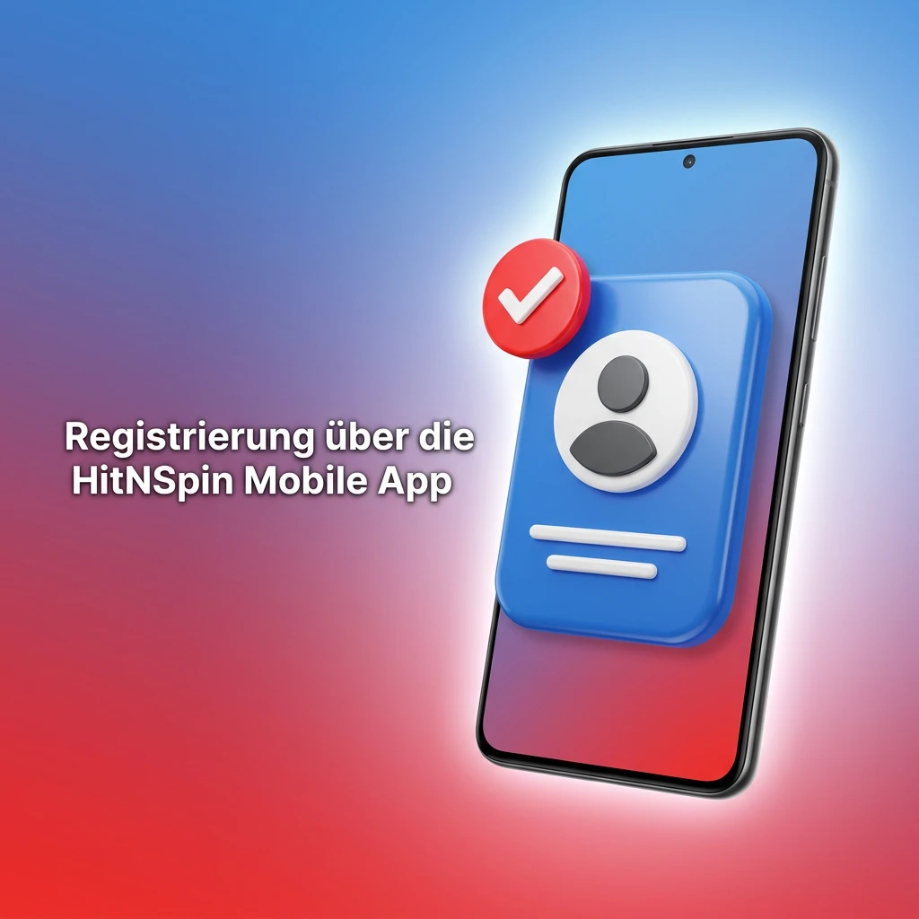 HitNSpin mobile app registration screen on smartphone showing sign-up options for iOS and Android users